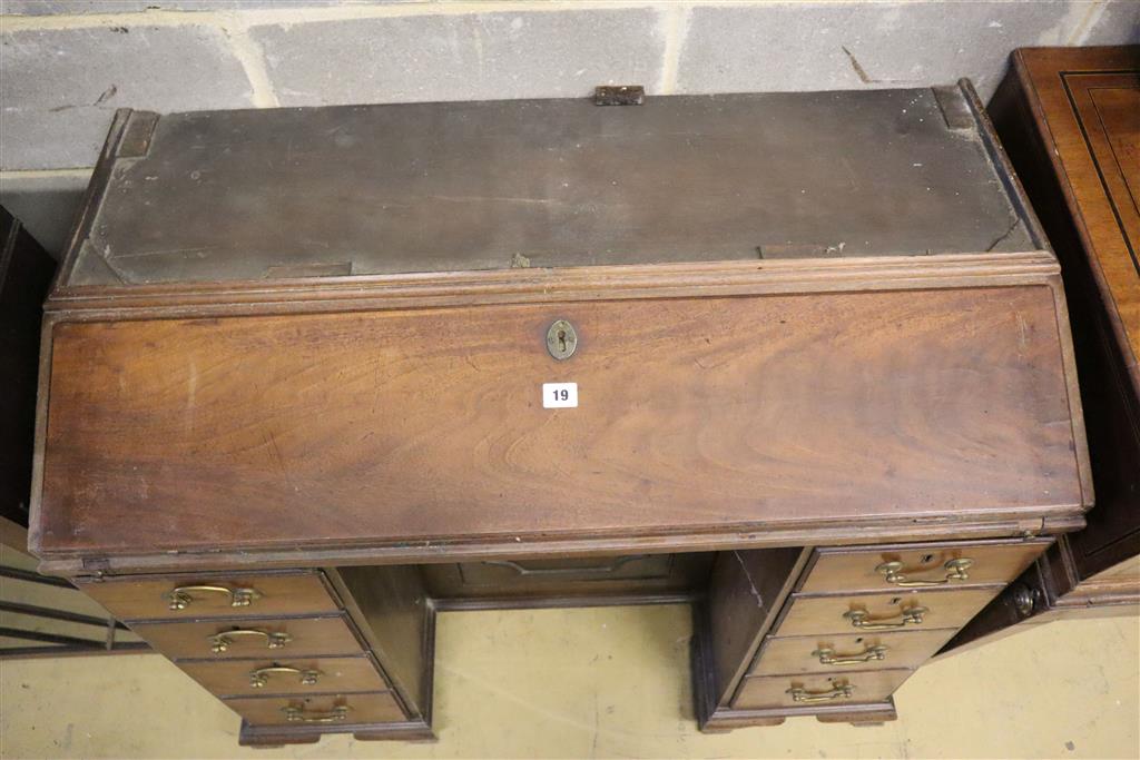 A George III style mahogany bureau bookcase, width 105cm, depth 53cm, height 178cm